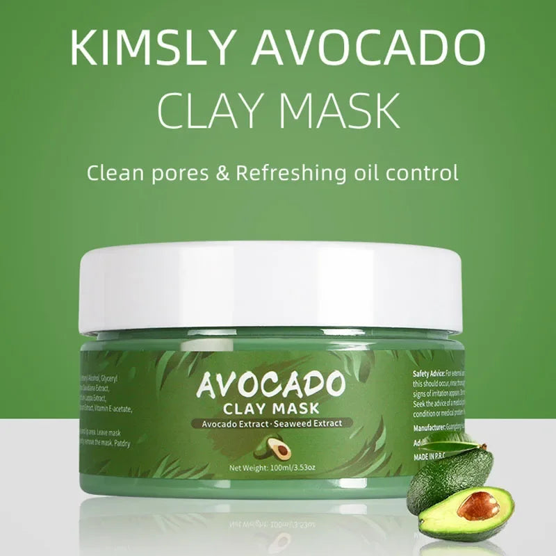 Mascarilla facial de barro con cúrcuma, té verde, rosa y aguacate, hidrata y elimina puntos negros