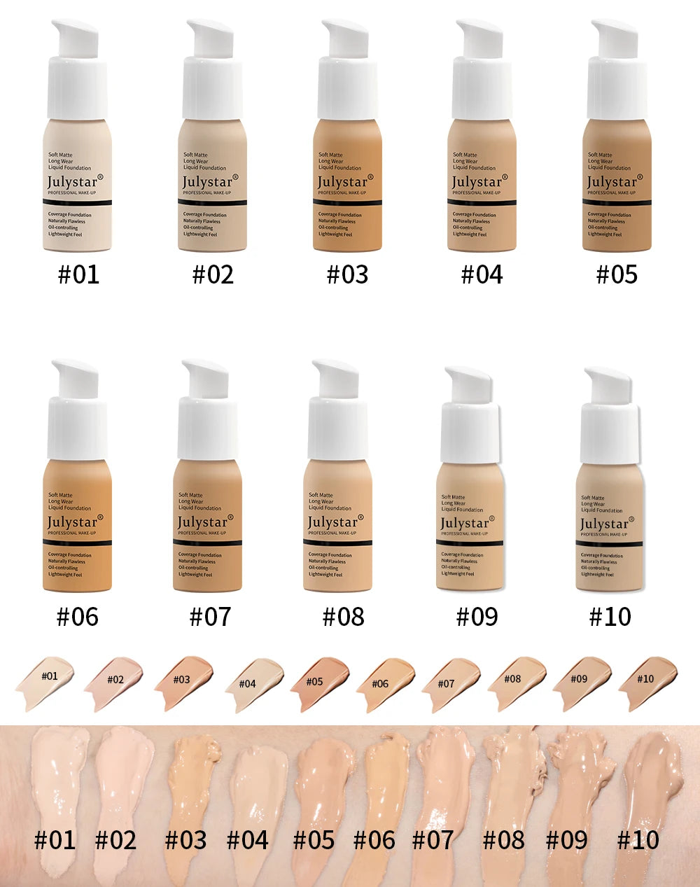 Base de maquillaje en crema con control de grasa y larga duración, no se apelmaza
