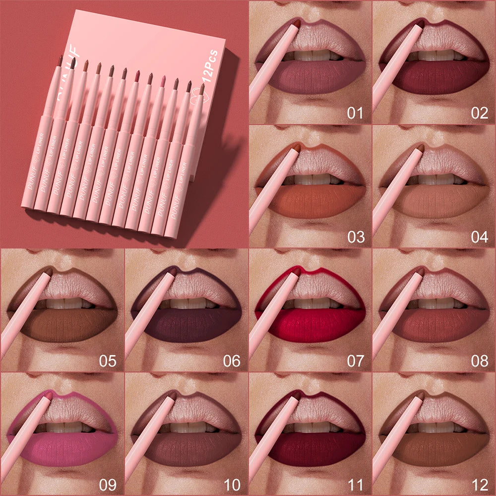 Delineador de labios mate de terciopelo, antiadherente, resistente al agua y al sudor