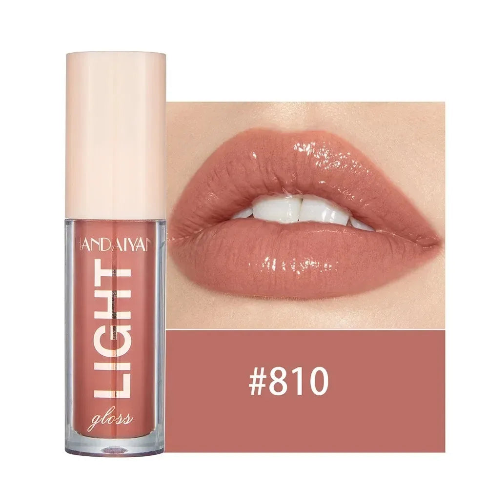 Brillo labial con efecto espejo, resistente al agua, de larga duración