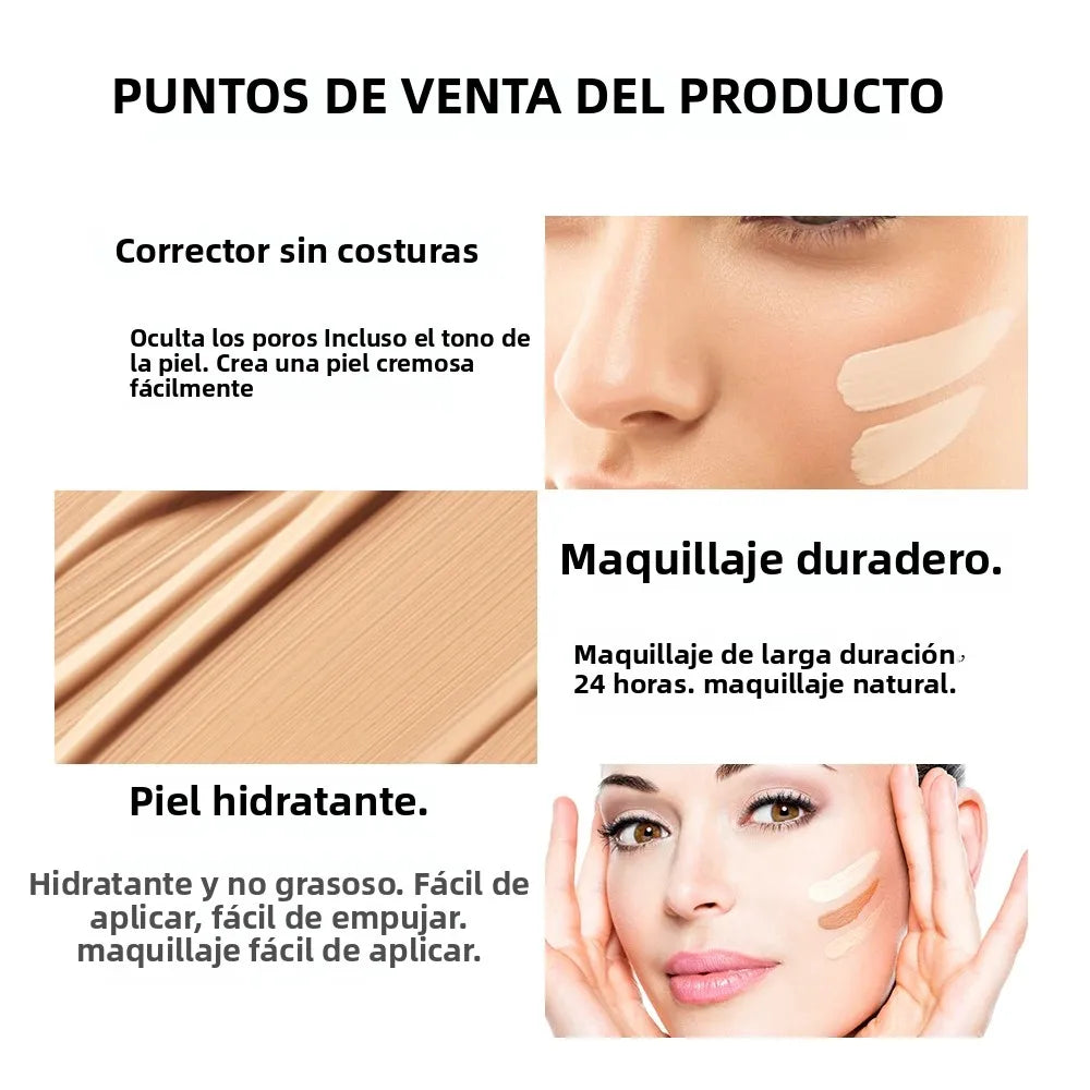 Base de maquillaje en crema con control de grasa y larga duración, no se apelmaza