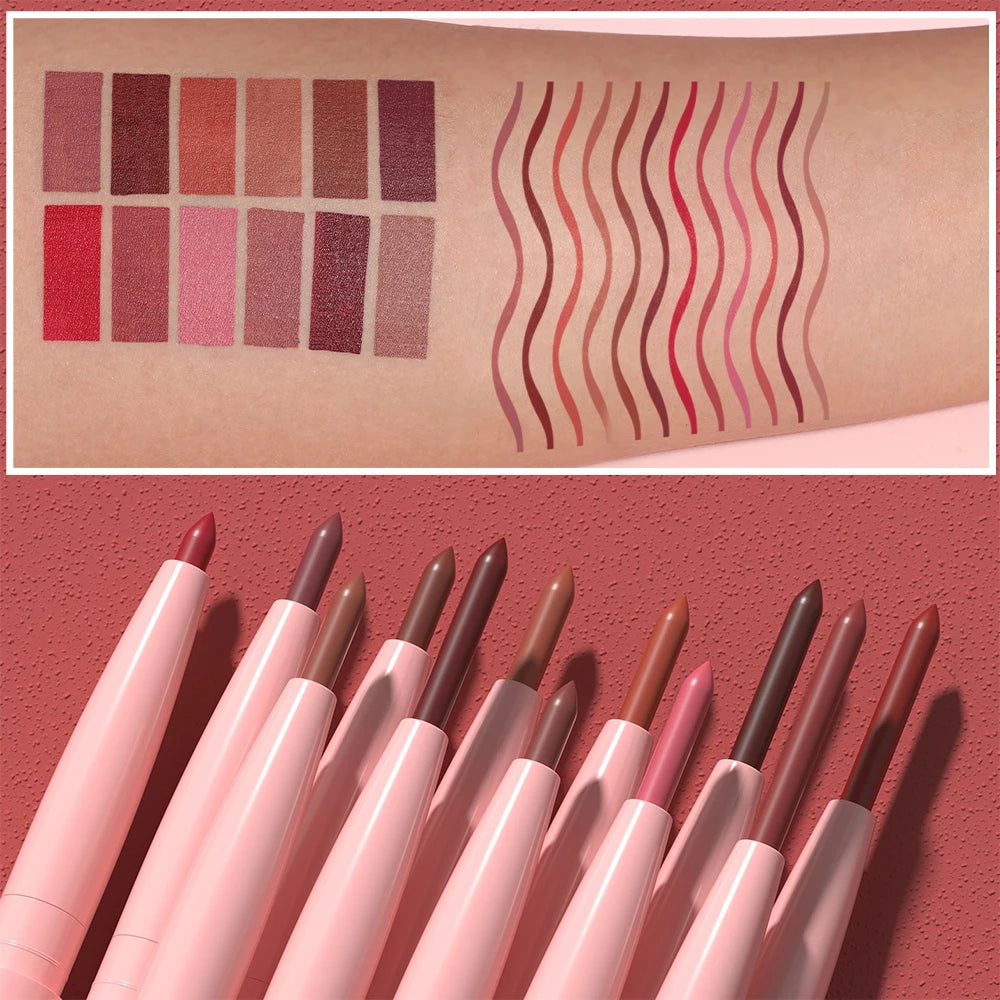 Delineador de labios mate de terciopelo, antiadherente, resistente al agua y al sudor