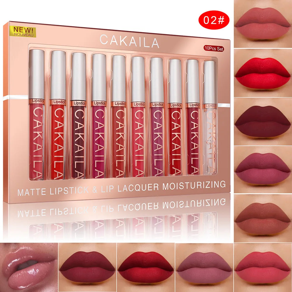 Brillo labial mate de terciopelo nude, antiadherente, resistente al agua