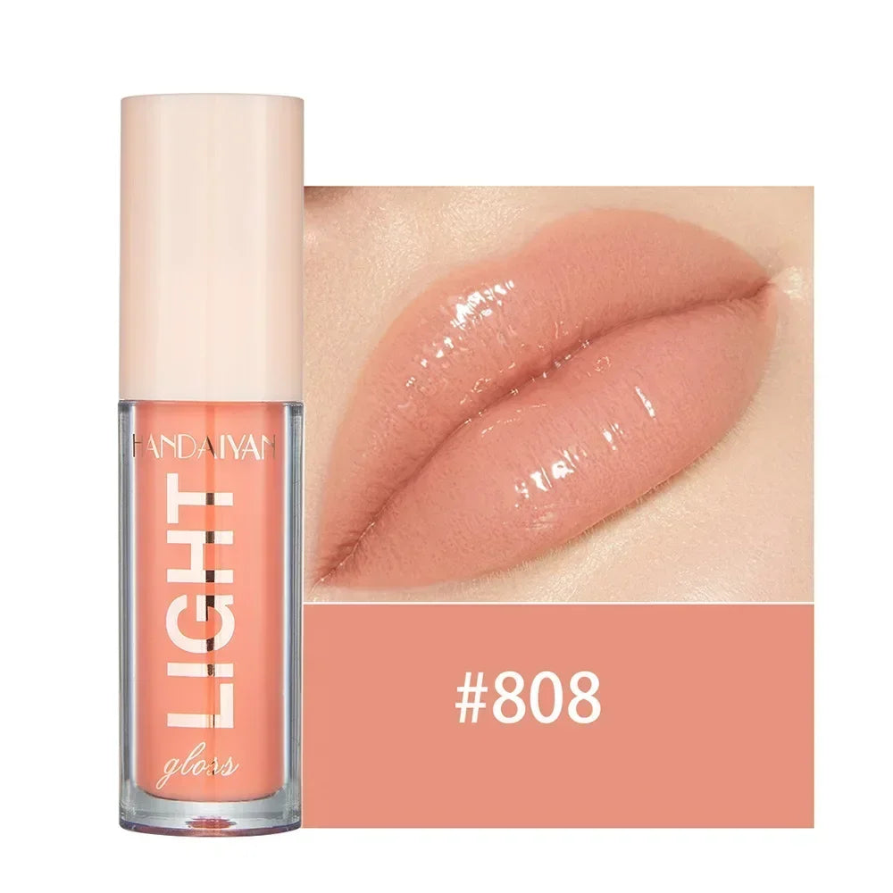 Brillo labial con efecto espejo, resistente al agua, de larga duración