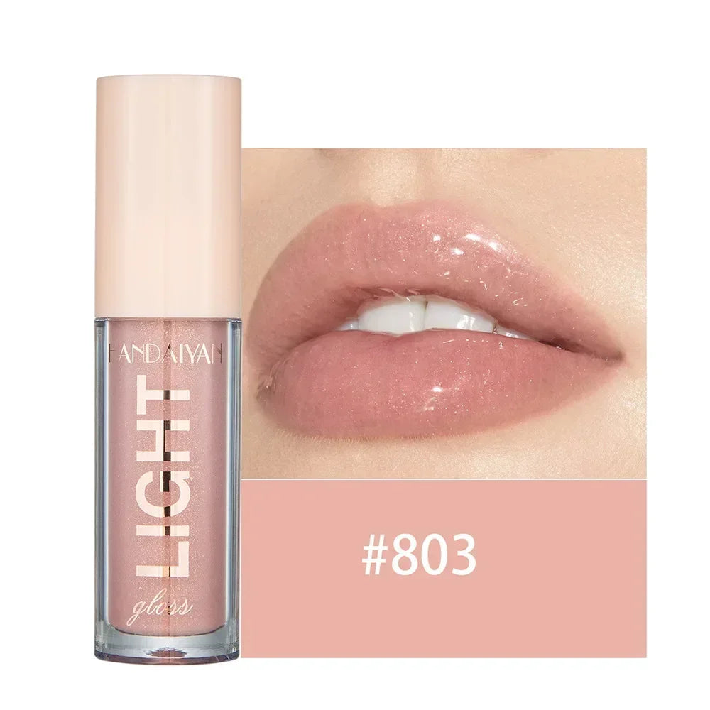 Brillo labial con efecto espejo, resistente al agua, de larga duración