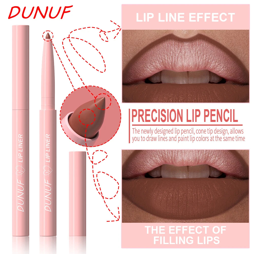 Delineador de labios mate de terciopelo, antiadherente, resistente al agua y al sudor