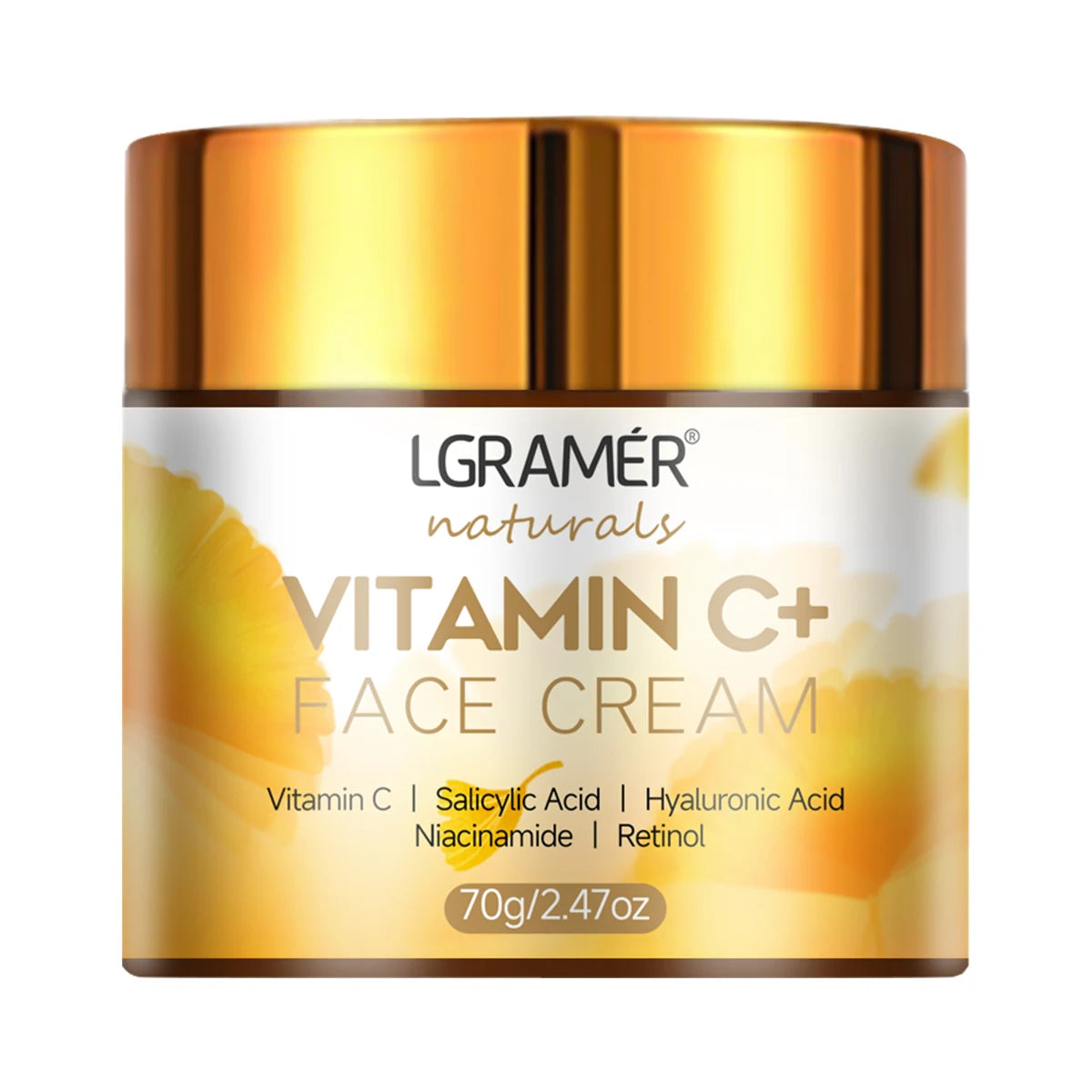 Crema facial con vitamina C, retinol, suavizante, antiarrugas, hidratante, reafirmante, con ácido hialurónico, aclarante