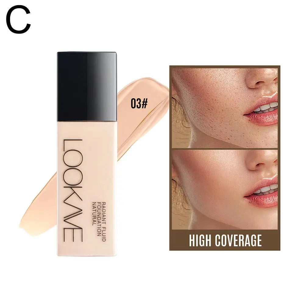 Base de maquillaje líquida de larga duración, cobertura total, corrector, hidratante