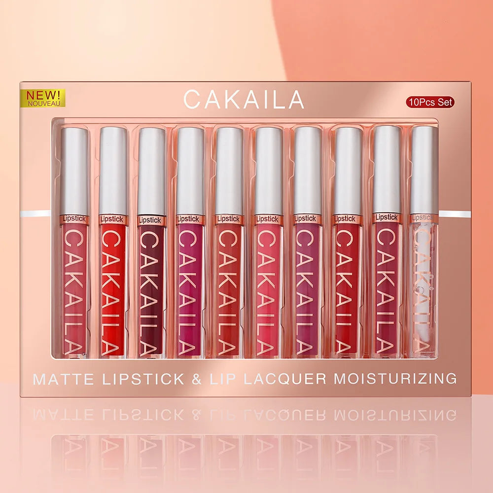 Brillo labial mate de terciopelo nude, antiadherente, resistente al agua