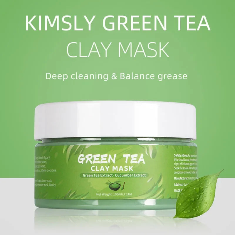 Mascarilla facial de barro con cúrcuma, té verde, rosa y aguacate, hidrata y elimina puntos negros
