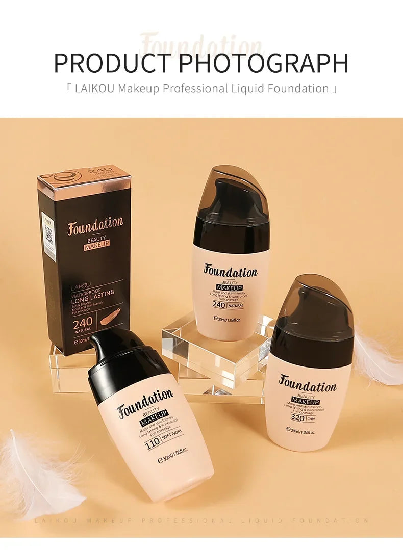 Base de maquillaje líquida hidratante de larga duración, cosmética facial, iluminador natural