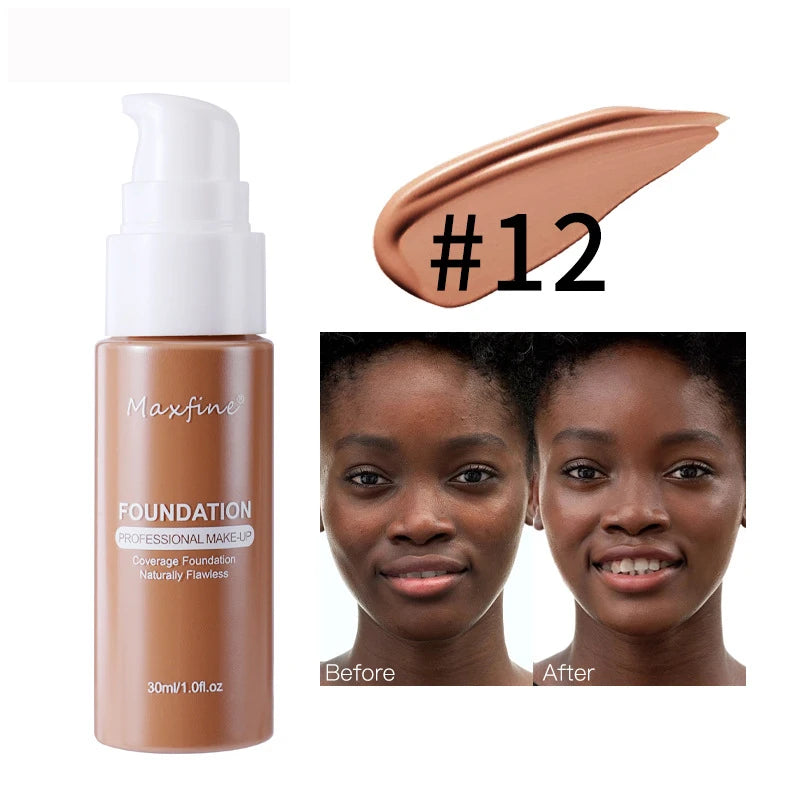 Base de maquillaje líquida, corrector eficaz, resistente al agua y al sudor, maquillaje profesional