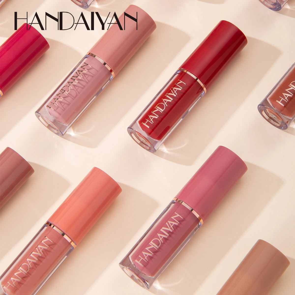 Pintalabios aterciopelado, estuche de 12 colores con brillo labial no pegajoso