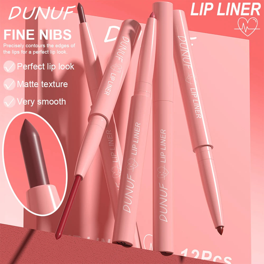 Delineador de labios mate de terciopelo, antiadherente, resistente al agua y al sudor