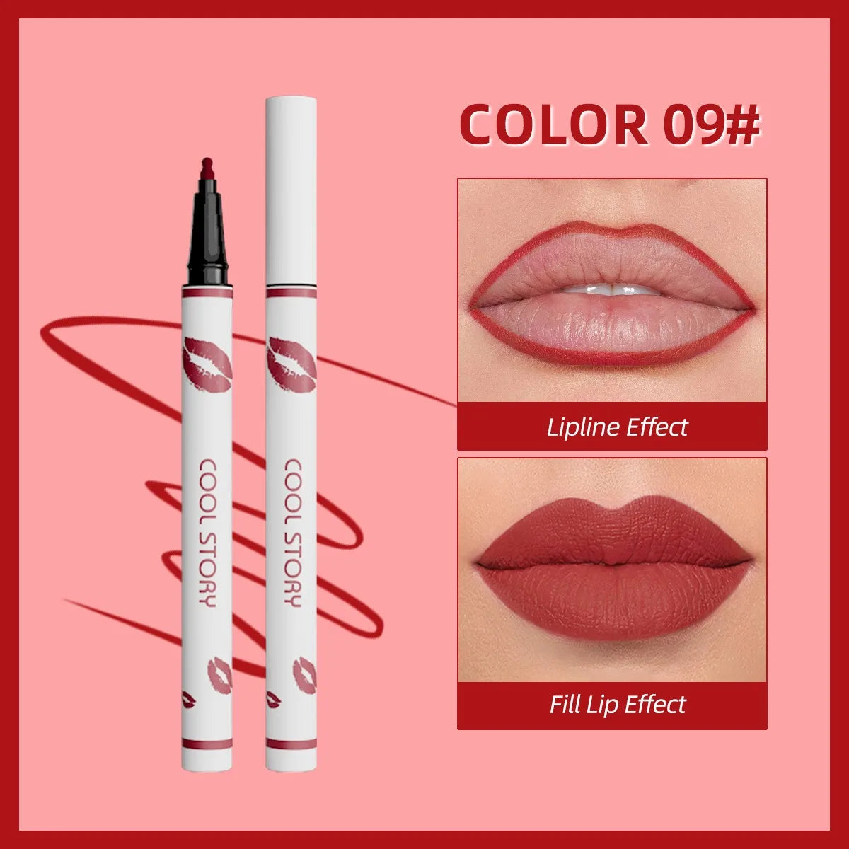 Lapiz delineador de labios líquido mate para contorno de labios, duradero, resistente al agua, secado rápido y natural sin taza