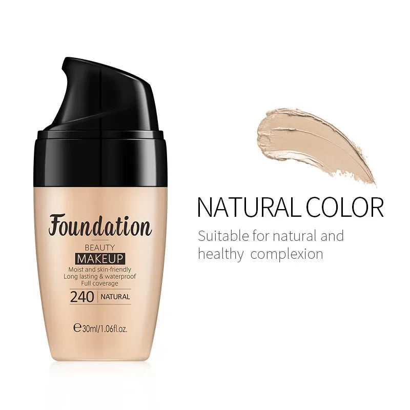 Base de maquillaje líquida hidratante de larga duración, cosmética facial, iluminador natural