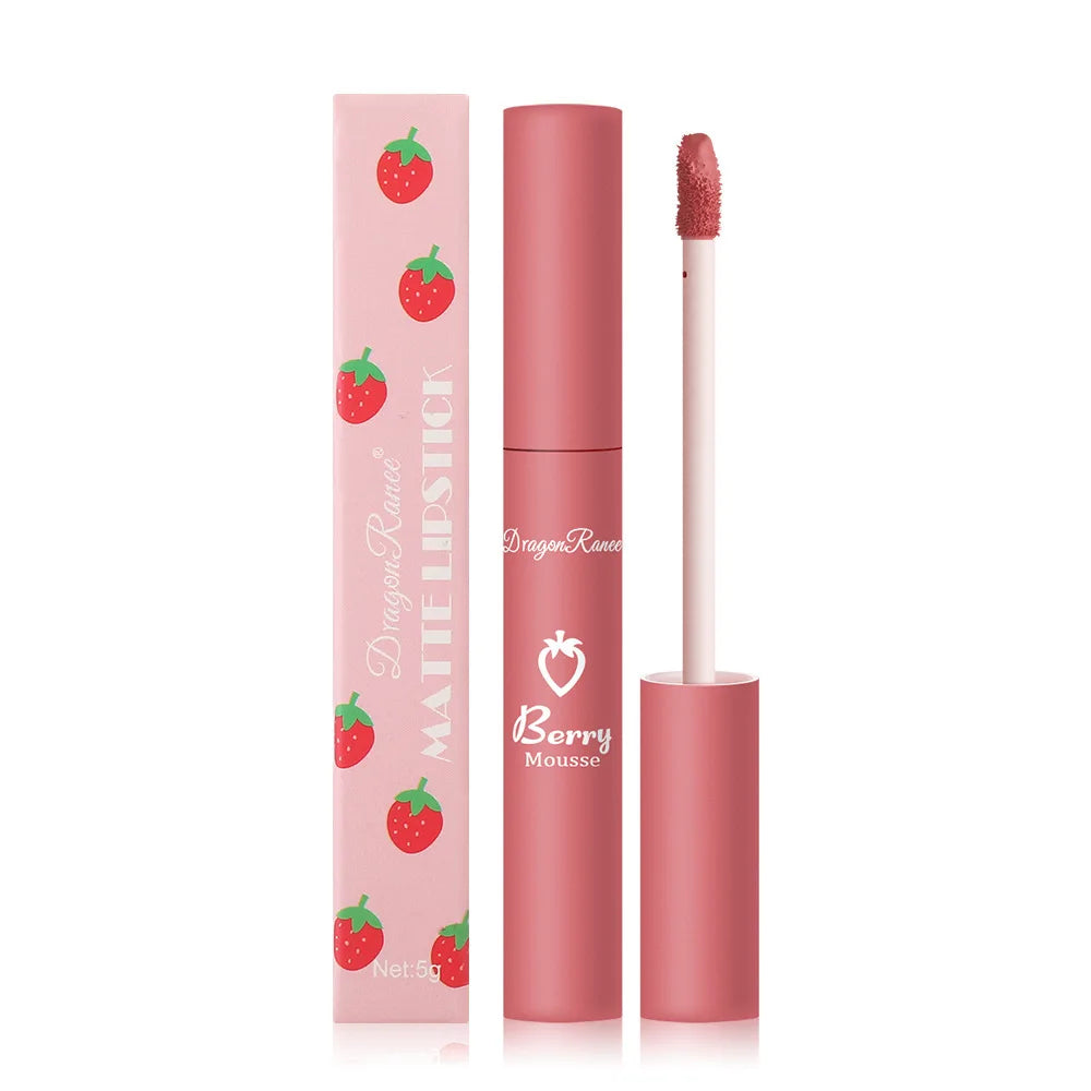 Brillo labial mate textura aterciopelada, resistente al agua, hidratante, duradero, antiadherente