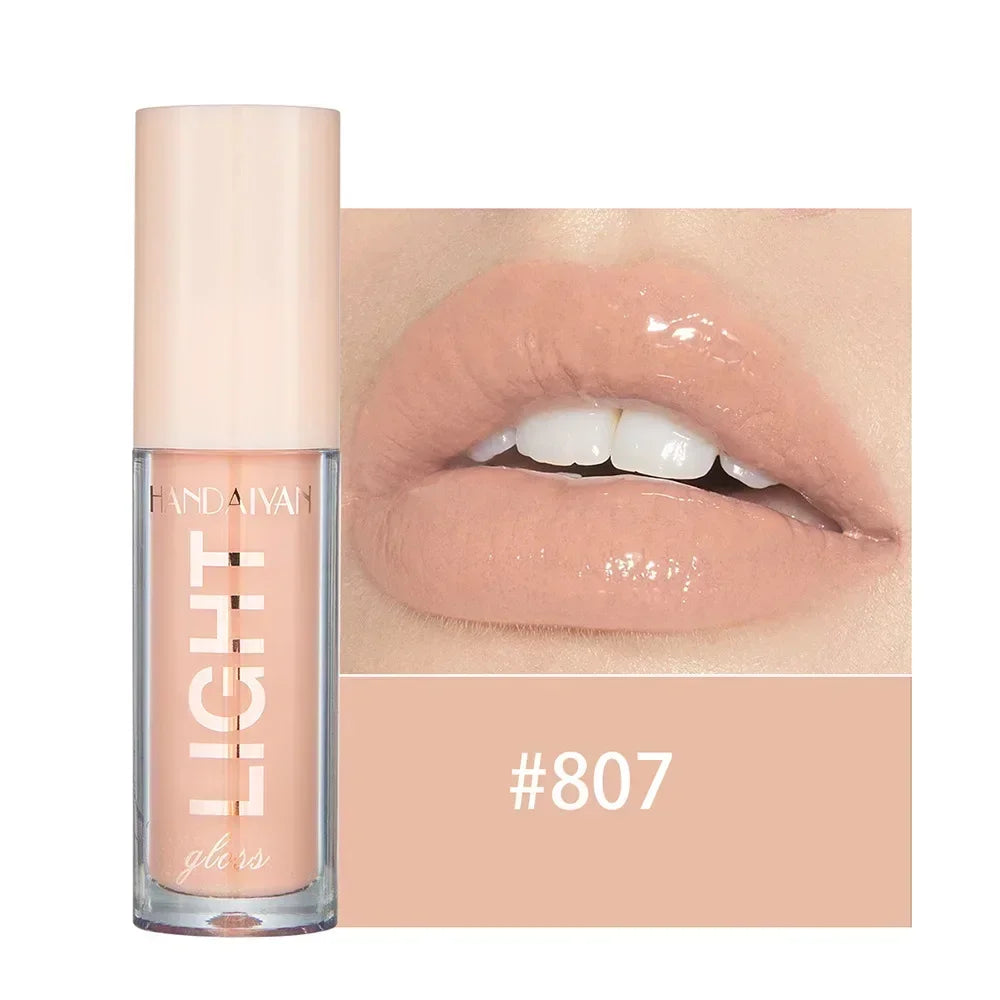 Brillo labial con efecto espejo, resistente al agua, de larga duración