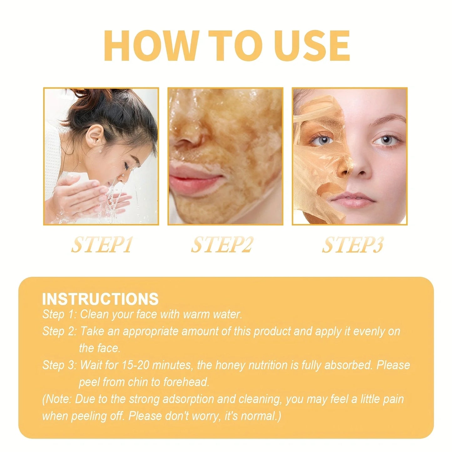 Mascarilla facial de Miel, reduce los poros, limpieza Profunda, elimina la piel muerta, puntos negros, mascarilla facial purificante, control de grasa