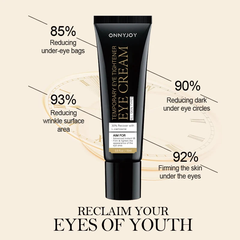 Crema para ojos reafirmante y instantánea, hidratante y suavizante para reducir arrugas e hinchazón