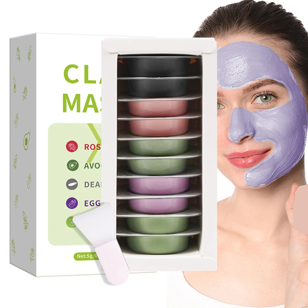 Mascarilla facial de barro de arcilla con ácido hialurónico, vitamina E, ilumina el tono de la piel, limpia profundamente, hidrata la piel, suaviza la piel