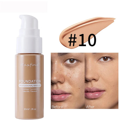 Base de maquillaje líquida, corrector eficaz, resistente al agua y al sudor, maquillaje profesional