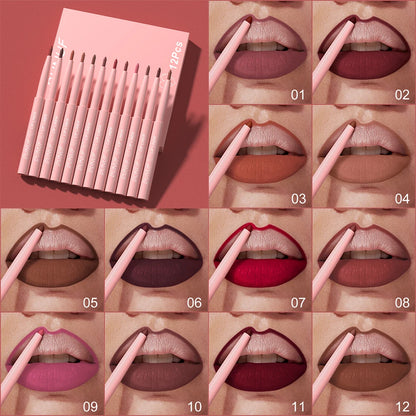 Delineador de labios mate de terciopelo, antiadherente, resistente al agua y al sudor