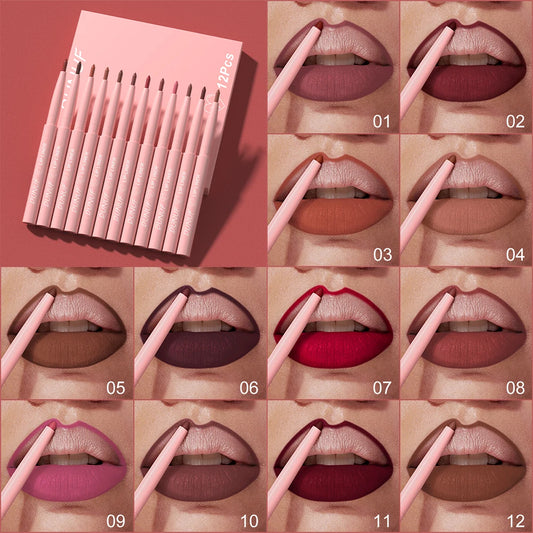 Delineador de labios mate de terciopelo, antiadherente, resistente al agua y al sudor