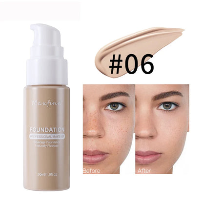 Base de maquillaje líquida, corrector eficaz, resistente al agua y al sudor, maquillaje profesional