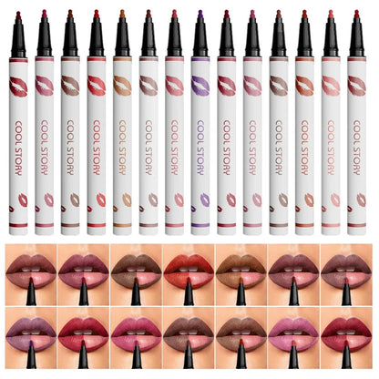 Lapiz delineador de labios líquido mate para contorno de labios, duradero, resistente al agua, secado rápido y natural sin taza