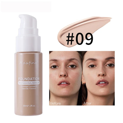 Base de maquillaje líquida, corrector eficaz, resistente al agua y al sudor, maquillaje profesional