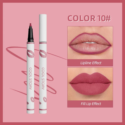 Lapiz delineador de labios líquido mate para contorno de labios, duradero, resistente al agua, secado rápido y natural sin taza