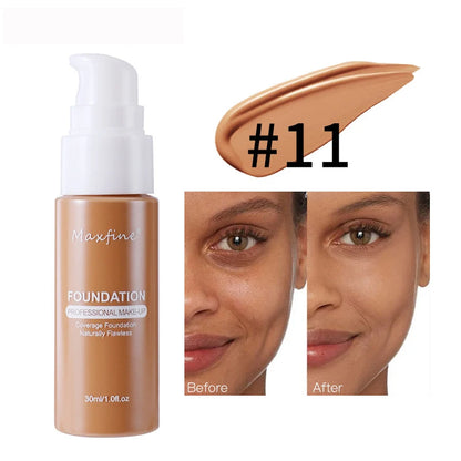Base de maquillaje líquida, corrector eficaz, resistente al agua y al sudor, maquillaje profesional