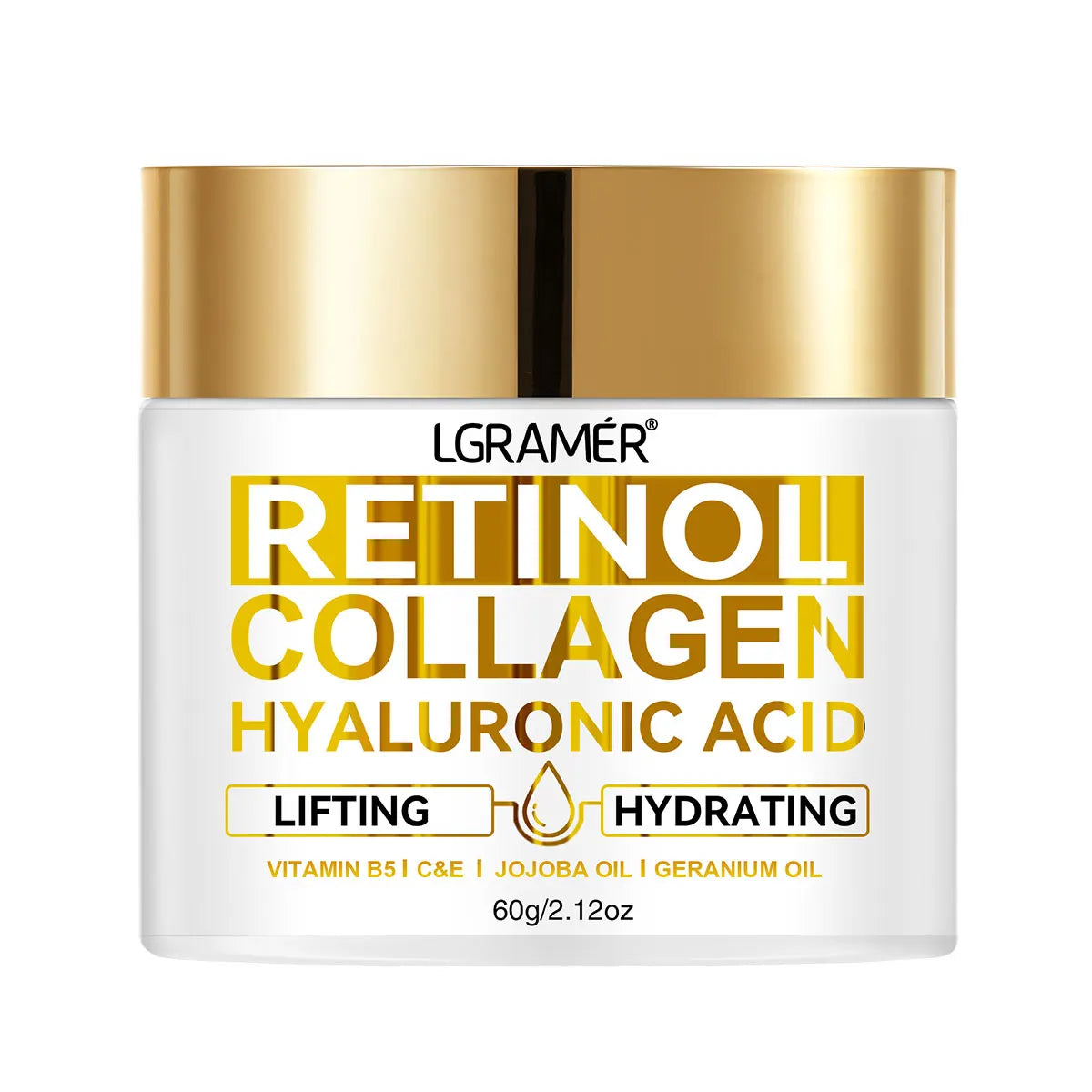 Crema facial hidratante con retinol, antiarrugas, colágeno y ácido hialurónico
