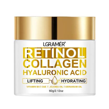 Crema facial hidratante con retinol, antiarrugas, colágeno y ácido hialurónico