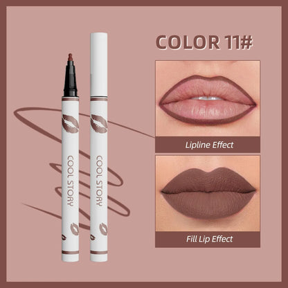Lapiz delineador de labios líquido mate para contorno de labios, duradero, resistente al agua, secado rápido y natural sin taza