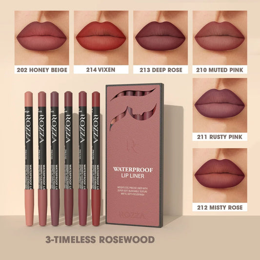 Delineador de labios mate larga duración, impermeable súper suave con textura mezclable