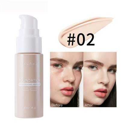 Base de maquillaje líquida, corrector eficaz, resistente al agua y al sudor, maquillaje profesional