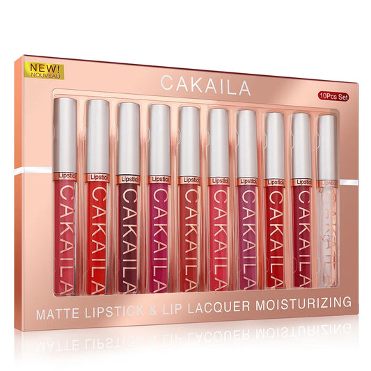 Brillo labial mate de terciopelo nude, antiadherente, resistente al agua