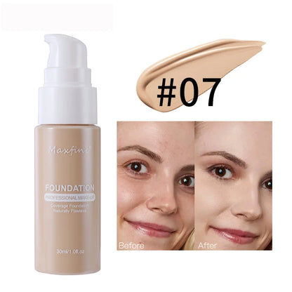 Base de maquillaje líquida, corrector eficaz, resistente al agua y al sudor, maquillaje profesional