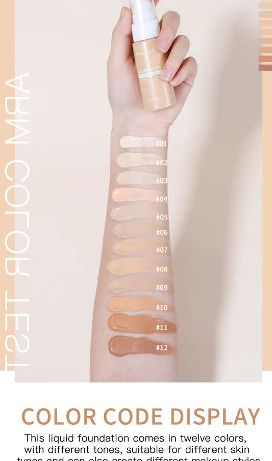 Base de maquillaje líquida, corrector eficaz, resistente al agua y al sudor, maquillaje profesional