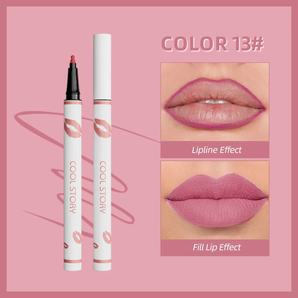 Lapiz delineador de labios líquido mate para contorno de labios, duradero, resistente al agua, secado rápido y natural sin taza