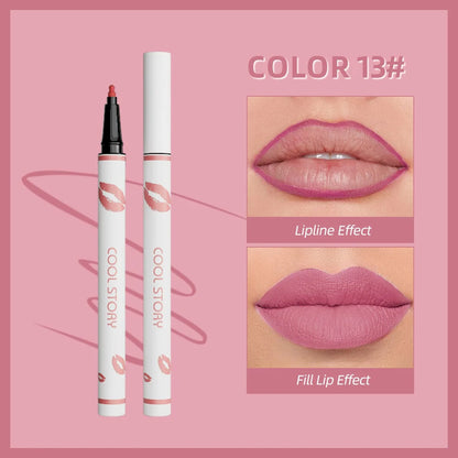 Lapiz delineador de labios líquido mate para contorno de labios, duradero, resistente al agua, secado rápido y natural sin taza