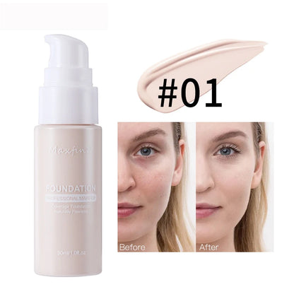 Base de maquillaje líquida, corrector eficaz, resistente al agua y al sudor, maquillaje profesional