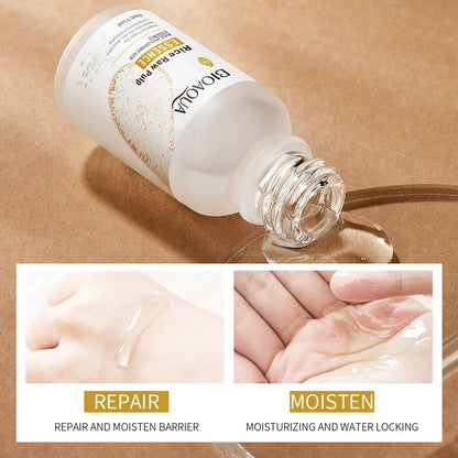 Serum de pulpa de arroz crudo, con esencia facial, ácido hialurónico, hidratante, blanqueador y antiarrugas para cuidado facial