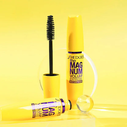 Máscara de pestañas negra 4D, espesante, alargadora y rizadora, resistente al agua, con fibra líquida