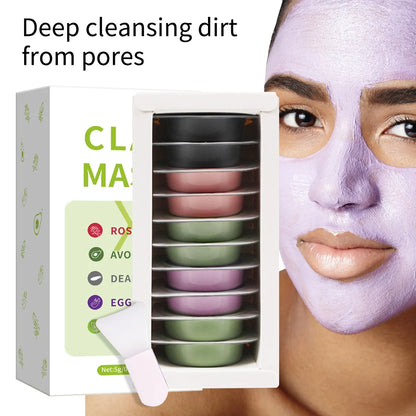 Mascarilla facial de barro de arcilla con ácido hialurónico, vitamina E, ilumina el tono de la piel, limpia profundamente, hidrata la piel, suaviza la piel