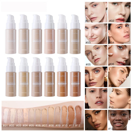 Base de maquillaje líquida, corrector eficaz, resistente al agua y al sudor, maquillaje profesional