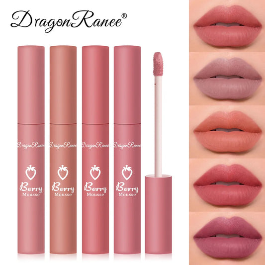 Brillo labial mate textura aterciopelada, resistente al agua, hidratante, duradero, antiadherente