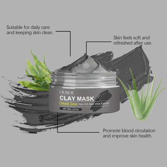 Mascarilla facial de limpieza profunda con barro del mar muerto, iluminadora, hidratante, control de grasa, calmante, reparadora de la piel, elimina puntos negros y acné